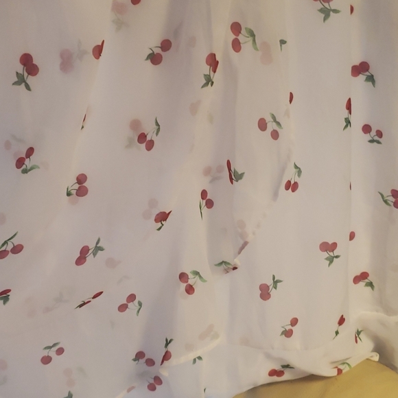 🍒Feminine Forever 21 Cherry Chiffon Dress 👗 - Picture 3 of 13